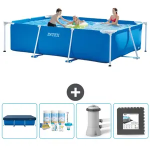 Intex Frame Pool Piscine à cadre rectangulaire - Comprend des accessoires CB3Vendu parrue-du-commerce