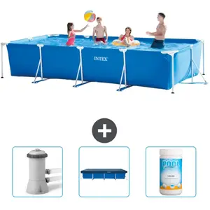 Intex Piscine à cadre rectangulaire - Comprend des accessoires CB75 pas cher