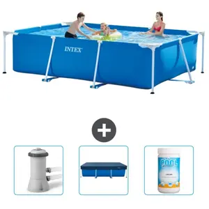 Intex Piscine à cadre rectangulaire - Comprend des accessoires CB75 pas cher