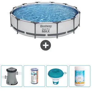 Bestway Rond Steel Pro MAX Zwembad - 366 x 76 cm - Grijs - Inclusief P...Vendu parrue-du-commerce