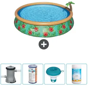 Piscine Gonflable Ronde Fast Set - Comprend des accessoires CB53