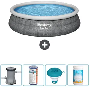 Piscine Gonflable Ronde Fast Set - Comprend des accessoires CB53 pas cher