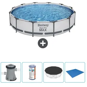 Bestway Rond Steel Pro MAX Zwembad - 366 x 76 cm - Grijs - Inclusief P...Vendu parrue-du-commerce