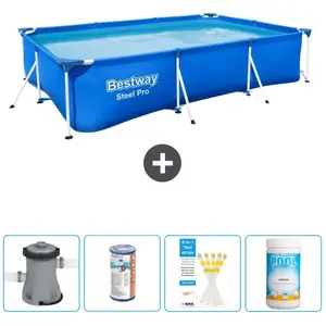 Piscine Rectangulaire Steel Pro - Comprend des accessoires CB49 pas cher