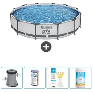 Bestway Rond Steel Pro MAX Zwembad - 366 x 76 cm - Grijs - Inclusief P... pas cher