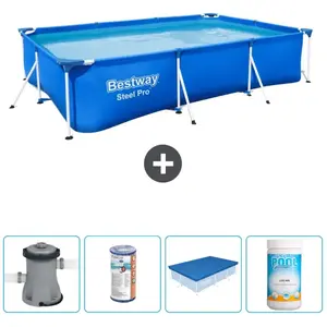 Piscine Rectangulaire Steel Pro - Comprend des accessoires CB51 pas cher