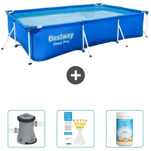 Piscine Rectangulaire Steel Pro - Comprend des accessoires CB37