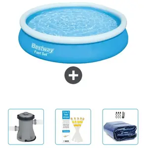 Bestway Piscine Gonflable Ronde Fast Set - Comprend des accessoires CB38Vendu parrue-du-commerce
