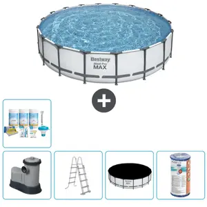 Piscine Ronde Steel Pro MAX - Comprend des accessoires CB29 pas cher