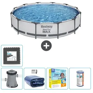 Piscine Ronde Steel Pro MAX - Comprend des accessoires CB18 pas cher