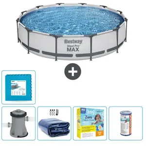 Bestway Piscine Ronde Steel Pro MAX - Comprend des accessoires CB17 pas cher