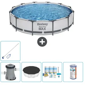 Bestway Rond Steel Pro MAX Zwembad - 366 x 76 cm - Grijs - Inclusief P... pas cher