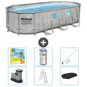 Bestway Swim Vista Piscine Oval Power Steel - Comprend des accessoires CB36Vendu parkaufland