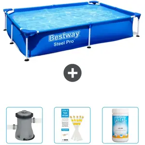Piscine Rectangulaire Steel Pro - Comprend des accessoires CB37 pas cher