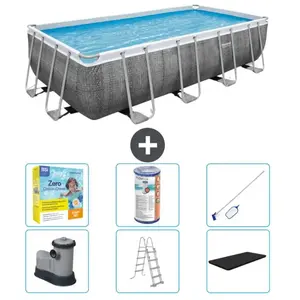 Bestway Rechthoekig Power Steel Zwembad - Rattanprint - 549 x 274 x 12...Vendu parkaufland
