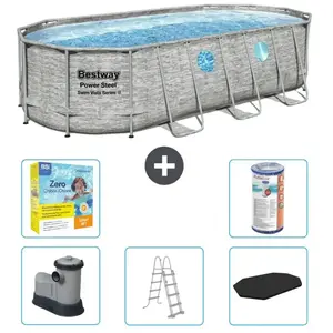 Piscine Oval Power Steel - Comprend des accessoires CB33 pas cher