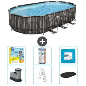 Piscine Oval Power Steel - Comprend des accessoires CB34 pas cher