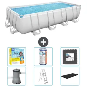 Bestway Piscine Rectangulaire Power Steel - Comprend des accessoires CB35 pas cher