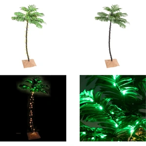 vidaXL Palmier artificiel avec 88 LED blanc chaud 150 cm - Arbre à LED... pas cher