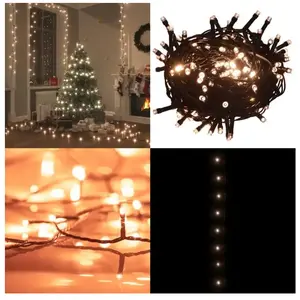 vidaXL Guirlande lumineuse 2000LED Intérieur/ex. 200m IP44 Blanc chaud... pas cher