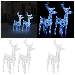 vidaXL Rennes LED 2 pcs. Bleu 80 LEDs Acrylique - Rennes de Noël - Ren... pas cher
