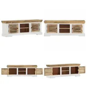 vidaXL Meuble tv 110x30x40 cm Bois massif de manguier - meuble tv - meubles tv - Home & Living - Brun pas cher