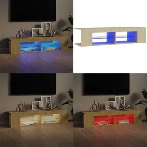 vidaXL Armoire TV avec lampes LED Chêne Sonoma 135x39x30 cm - Armoire ... pas cher