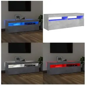 Vidaxl - Meuble tv avec lumières led gris béton 120x35x40 cm - Meuble Tv - Meuble Téléviseur - Armoire Tv - Télévision Led - Éclairage Led - Home & pas cher