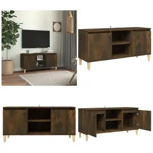 Meuble tv avec pieds en bois solide Chêne fumé 103,5x35x50 cm - meuble tv - meubles tv - Home & Living - BrunVendu parkaufland