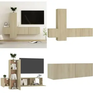 Vidaxl - Ensemble de meubles tv 3 pcs Chêne sonoma Bois d'ingénierie - Meuble Tv Mural - Meuble Tv Moderne - Ensemble Meuble Tv - Meuble Tv Chêne pas cher