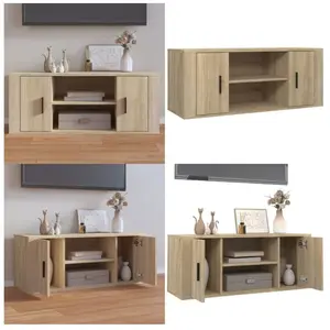 vidaXL Meuble tv Chêne sonoma 100x35x40 cm Bois d'ingénierie - Meubles... pas cher