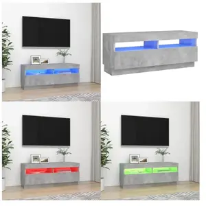 vidaXL Armoire TV avec éclairage LED gris béton 100x35x40 cm - Armoire... pas cher