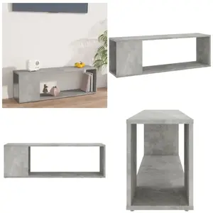 vidaXL Armoire TV gris béton 100x24x32 cm Bois composite - Armoire TV ... pas cher