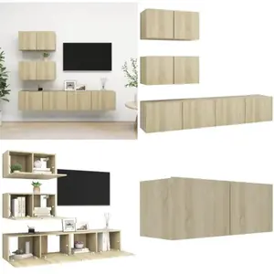 Vidaxl - Ensemble de meubles tv 4 pcs Chêne sonoma Bois d'ingénierie -... pas cher