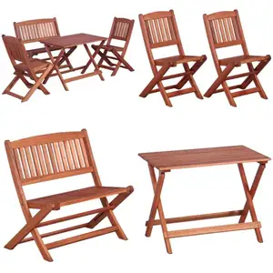 vidaXL Ensemble à manger d'extérieur 4 pcs pour enfants Eucalyptus - Meubles De Jardin Enfant - Salon De Jardin Pliable - Set De Table Enfant - Meubles En pas cher