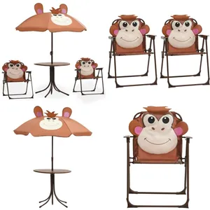 vidaXL Jeu de bistro avec parasol pour enfants 3 pcs Marron - table et chaise de jardin - tables et chaises de jardin - Home & Living - BrunVendu parkaufland