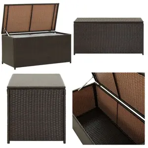 Vidaxl - Boîte de rangement de jardin résine tressée 100x50x50 cm marron - Banc De Rangement - Coffre De Jardin - Rangement Extérieur - Mobilier De pas cher