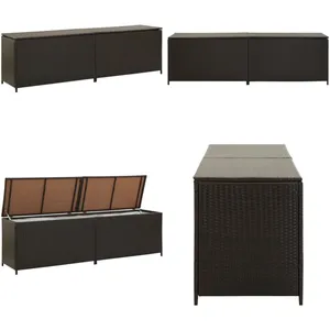 Vidaxl - Boîte de rangement de jardin résine tressée 200x50x60 cm marron - caisse de stockage - caisses de stockage - Home & Living - Brun pas cher