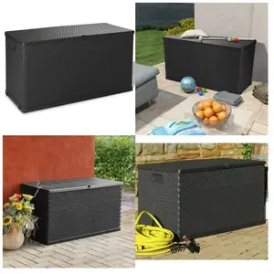 Vidaxl - Boîte de stockage de jardin Anthracite 120x56x63 cm pp Rotin - Boîte De Rangement Jardin - Coffre De Rangement Extérieur - Rangement Jardin pas cher