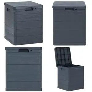 vidaXL Boîte de rangement de jardin 90 l Anthracite - boîte de rangement - boîtes de rangement - Home & Living - Anthracite pas cher