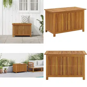 vidaXL Boîte de rangement de jardin 90x50x58 cm bois d'acacia massif - Boîte De Rangement Jardin - Coffre De Rangement Extérieur - Rangement Jardin - Meuble pas cher