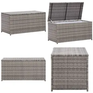 Vidaxl - Boîte de rangement de jardin résine tressée 100x50x50 cm gris - boîte de rangement d'extérieur - boîtes de rangement d'extérieur - Home & pas cher