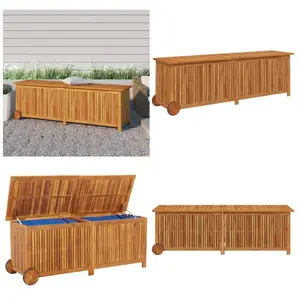 Vidaxl - Boîte de rangement de jardin avec roues 150x50x58cm bois acacia - coffre de rangement de jardin - coffres de rangement de jardin - Home &Vendu parkaufland