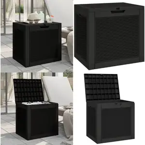 Vidaxl - Boîte de stockage de jardin noir 55,5x43x53 cm polypropylène - Coffre De Jardin - Rangement Extérieur - Boîte De Rangement - Meuble De pas cher