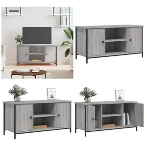 vidaXL Meuble tv Sonoma gris 100x40x50 cm Bois d'ingénierie - meuble tv - meubles tv - Home & Living - Gris pas cher