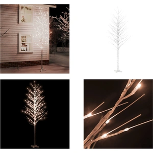 vidaXL sapin de bouleau à LED blanc chaud 672 LED 400 cm - arbre à LED... pas cher