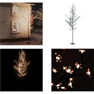 vidaXL Arbre à LED avec fleurs de cerisiers blanc chaud 672 LED 400 cm... pas cher