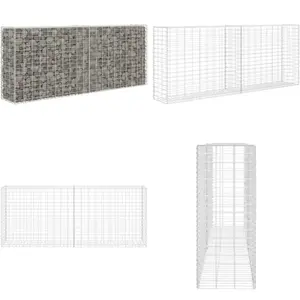 vidaXL Corbeille de pierres en gabion acier 85×30×200 cm argent - Corb... pas cher