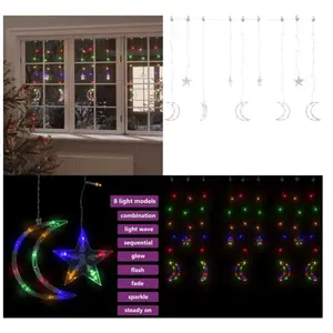vidaXL Guirlande lumineuse étoile et lune avec télécommande 138 led - ... pas cher