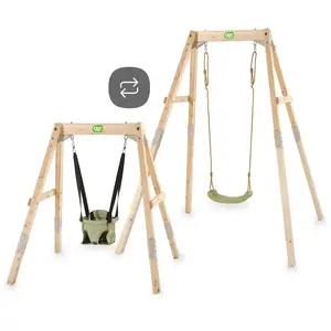 Balançoire en bois évolutive Exit Toys Silvi 172x192x198 cm pas cher
